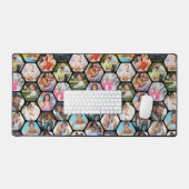 Multi Photo Collage Simple Moderne Hexagon Pattern Bureaumat (Keyboard & Muis)