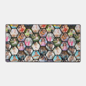 Multi Photo Collage Simple Moderne Hexagon Pattern Bureaumat (Voorkant)