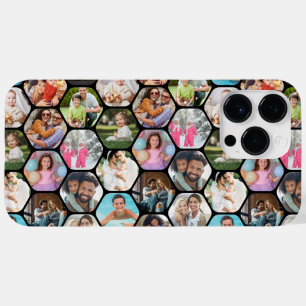 Multi Photo Collage Simple Moderne Hexagon Pattern Case-Mate iPhone 14 Pro Max Hoesje
