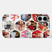 Multi Photo Collage Simple Moderne Hexagon Pattern Case-Mate iPhone Case (Achterkant (horizontaal))