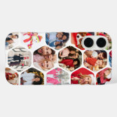 Multi Photo Collage Simple Moderne Hexagon Pattern Case-Mate iPhone Case (Achterkant (horizontaal))