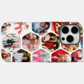Multi Photo Collage Simple Moderne Hexagon Pattern Case-Mate iPhone Case (Achterkant (horizontaal))