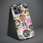 Multi Photo Collage Simple Moderne Hexagon Pattern Case-Mate iPhone Case