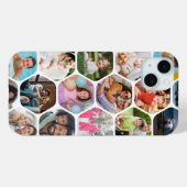 Multi Photo Collage Simple Moderne Hexagon Pattern Case-Mate iPhone Case (Achterkant (horizontaal))
