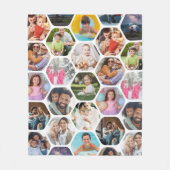 Multi Photo Collage Simple Moderne Hexagon Pattern Fleece Deken (Voorkant)