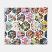 Multi Photo Collage Simple Moderne Hexagon Pattern Fleece Deken (Voorkant (Horizontaal))