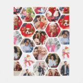 Multi Photo Collage Simple Moderne Hexagon Pattern Fleece Deken (Voorkant)