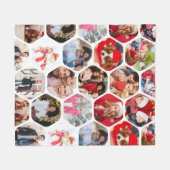 Multi Photo Collage Simple Moderne Hexagon Pattern Fleece Deken (Voorkant (Horizontaal))