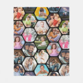 Multi Photo Collage Simple Moderne Hexagon Pattern Fleece Deken (Voorkant)