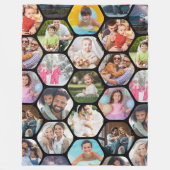 Multi Photo Collage Simple Moderne Hexagon Pattern Fleece Deken (Voorkant)