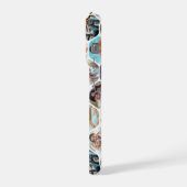 Multi Photo Collage Simple Moderne Hexagon Pattern iPhone Hoesje (Linkerkant)