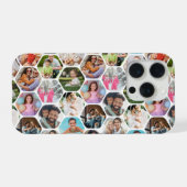 Multi Photo Collage Simple Moderne Hexagon Pattern iPhone Hoesje (Achterkant horizontaal)