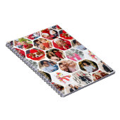 Multi Photo Collage Simple Moderne Hexagon Pattern Notitieboek (Rechterzijde)