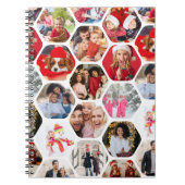 Multi Photo Collage Simple Moderne Hexagon Pattern Notitieboek (Voorkant)