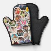 Multi Photo Collage Simple Moderne Hexagon Pattern Ovenwant (Voorkant / Achterkant)