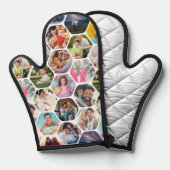 Multi Photo Collage Simple Moderne Hexagon Pattern Ovenwant (Voorkant / Achterkant)