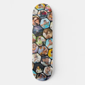 Multi Photo Collage Simple Moderne Hexagon Pattern Persoonlijk Skateboard (Voorkant)