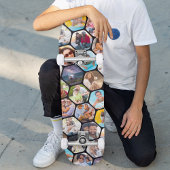 Multi Photo Collage Simple Moderne Hexagon Pattern Persoonlijk Skateboard