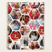 Multi Photo Collage Simple Moderne Hexagon Pattern Planner (Voorkant)