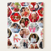 Multi Photo Collage Simple Moderne Hexagon Pattern Planner (Achterkant)