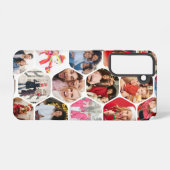 Multi Photo Collage Simple Moderne Hexagon Pattern Samsung Galaxy Hoesje (Achterkant horizontaal)