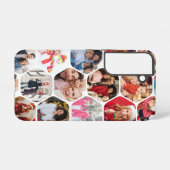 Multi Photo Collage Simple Moderne Hexagon Pattern Samsung Galaxy Hoesje (Achterkant horizontaal)