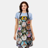 Multi Photo Collage Simple Moderne Hexagon Pattern Schort (Gedragen)