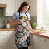 Multi Photo Collage Simple Moderne Hexagon Pattern Schort