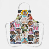 Multi Photo Collage Simple Moderne Hexagon Pattern Schort (Voorkant)