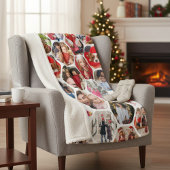 Multi Photo Collage Simple Moderne Hexagon Pattern Sherpa Deken