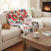 Multi Photo Collage Simple Moderne Hexagon Pattern Sherpa Deken