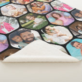 Multi Photo Collage Simple Moderne Hexagon Pattern Sherpa Deken (3/4)