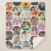 Multi Photo Collage Simple Moderne Hexagon Pattern Sherpa Deken (Voorkant)