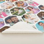 Multi Photo Collage Simple Moderne Hexagon Pattern Sherpa Deken (3/4)