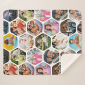 Multi Photo Collage Simple Moderne Hexagon Pattern Sherpa Deken (Voorkant (horizontaal))