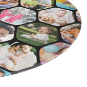 Multi Photo Collage Simple Moderne Hexagon Pattern Snijplank (Hoek)