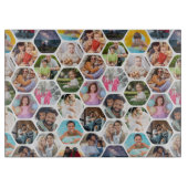Multi Photo Collage Simple Moderne Hexagon Pattern Snijplank (Voorkant)