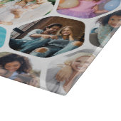 Multi Photo Collage Simple Moderne Hexagon Pattern Snijplank (Hoek)