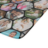 Multi Photo Collage Simple Moderne Hexagon Pattern Snijplank (Hoek)