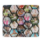 Multi Photo Collage Simple Moderne Hexagon Pattern Snijplank (Voorkant)