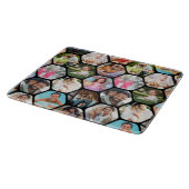 Multi Photo Collage Simple Moderne Hexagon Pattern Snijplank (Hoek)