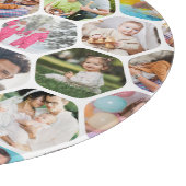 Multi Photo Collage Simple Moderne Hexagon Pattern Snijplank (Hoek)
