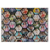 Multi Photo Collage Simple Moderne Hexagon Pattern Snijplank (Voorkant)