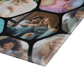 Multi Photo Collage Simple Moderne Hexagon Pattern Snijplank (Hoek)