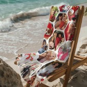 Multi Photo Collage Simple Moderne Hexagon Pattern Strandlaken