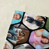 Multi Photo Collage Simple Moderne Hexagon Pattern Strandlaken (In situ)