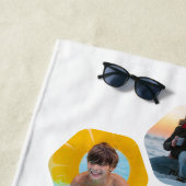 Multi Photo Collage Simple Moderne Hexagon Pattern Strandlaken (In situ)