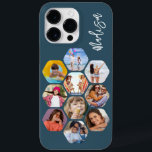 Multi Photo Collage Simple Moderne Personal Cas Case-Mate iPhone 14 Pro Max Hoesje<br><div class="desc">Multifoto Collage Simple Modern Persoonlijke Naam Hexagon Patroon Smartphone iPhone Case bevat een fotocollage van uw favoriete foto's in een hexagonvorm. Gepersonaliseerd voor jouw naam. Perfect voor verjaardag, Kerstmis, Moederdag, Vaderdag, grootouders, broer, zus, beste vriend en nog veel meer. FOTO TIP: centreer uw foto's voordat u ze uploadt naar Zazzle....</div>