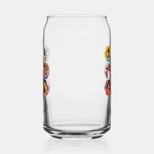 Multi Photo Collage Simple Moderne Personalized Blikvorm Glas (Links)