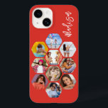Multi Photo Collage Simple Moderne Personalized Case-Mate iPhone 14 Hoesje<br><div class="desc">Multifoto Collage Simple Modern Persoonlijke Naam Hexagon Patroon Smartphone iPhone Case bevat een fotocollage van uw favoriete foto's in een hexagonvorm. Gepersonaliseerd voor jouw naam. Perfect voor verjaardag, Kerstmis, Moederdag, Vaderdag, grootouders, broer, zus, beste vriend en nog veel meer. FOTO TIP: centreer uw foto's voordat u ze uploadt naar Zazzle....</div>